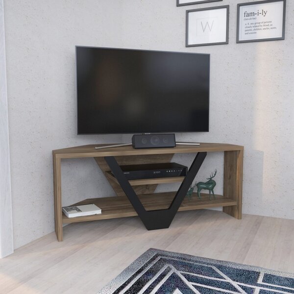 Έπιπλο TV Karin-Walnut, Μαύρο