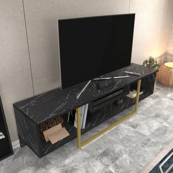 Έπιπλο TV Asal 150 - Μαύρο, Gold