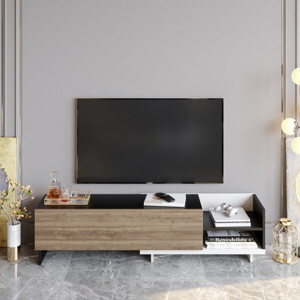 Έπιπλο TV Parion-Λευκό, Μαύρο, Walnut