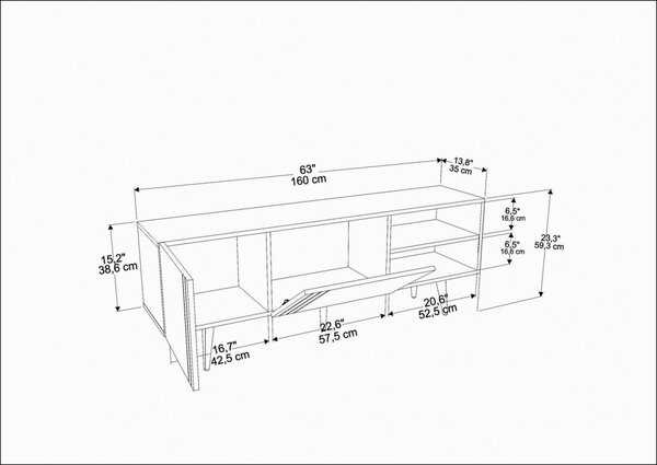 Έπιπλο TV Ronas-Walnut