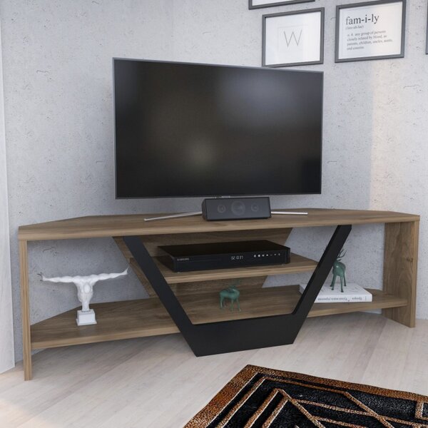 Έπιπλο TV Sares-Walnut, Μαύρο