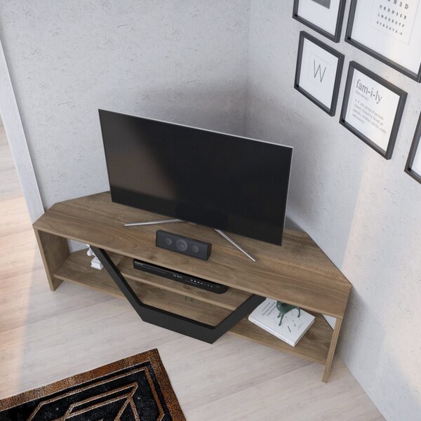 Έπιπλο TV Sares-Walnut, Μαύρο