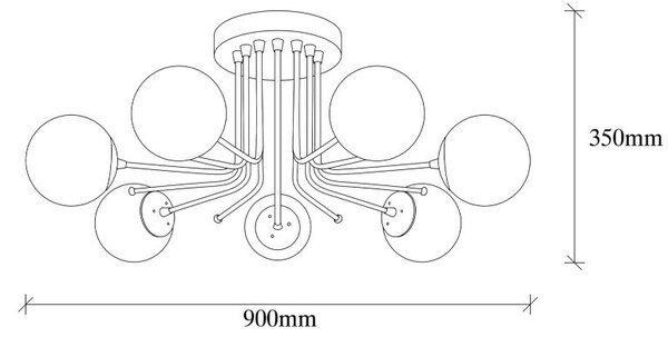 Φωτιστικό οροφής Daisy - 146-AV Χρυσό Λευκό