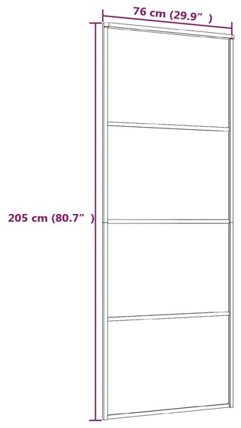 VidaXL Συρόμενη Πόρτα Λευκή Αμμοβολή 76 x 205 εκ. Γυαλί ESG/Αλουμίνιο