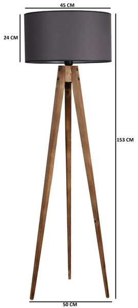 Φωτιστικό Δαπέδου Tripod Καφέ Γκρι