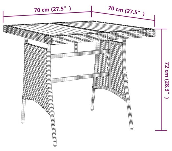 VidaXL Σετ Τραπεζαρίας Εξωτ. Χώρου 3 τεμ. Μαύρο από Συνθετικό Ρατάν