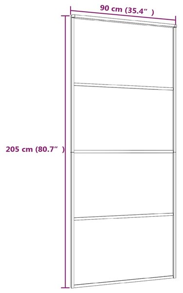 VidaXL Συρόμενη Πόρτα Λευκή 90 x 205 εκ. από Γυαλί ESG / Αλουμίνιο