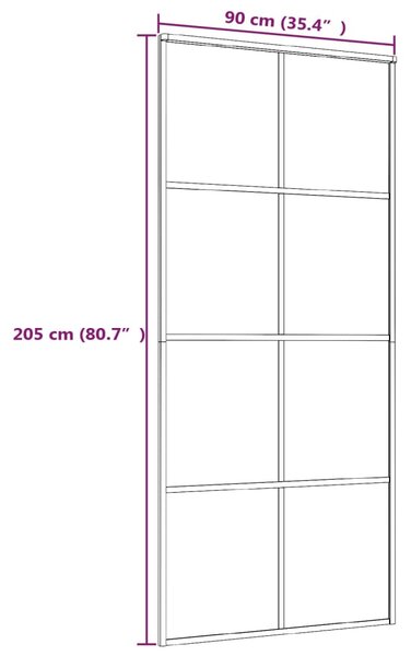 VidaXL Συρόμενη Πόρτα Λευκή 90 x 205 εκ. από Γυαλί ESG / Αλουμίνιο