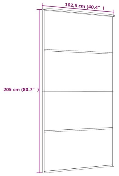 VidaXL Συρόμενη Πόρτα Λευκή 102,5 x 205 εκ. από Γυαλί ESG / Αλουμίνιο