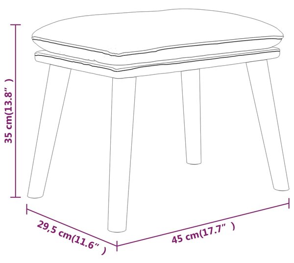 VidaXL Υποπόδιο Καφέ 45 x 29,5 x 35 εκ. Υφασμάτινο