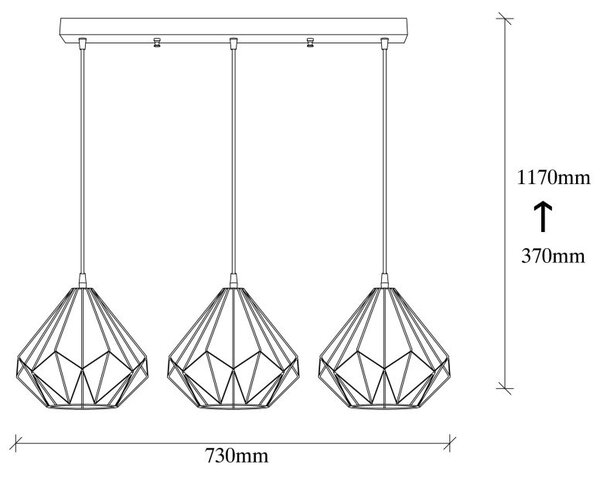 Φωτιστικό οροφής Diamond - 704-S1 Μαύρο