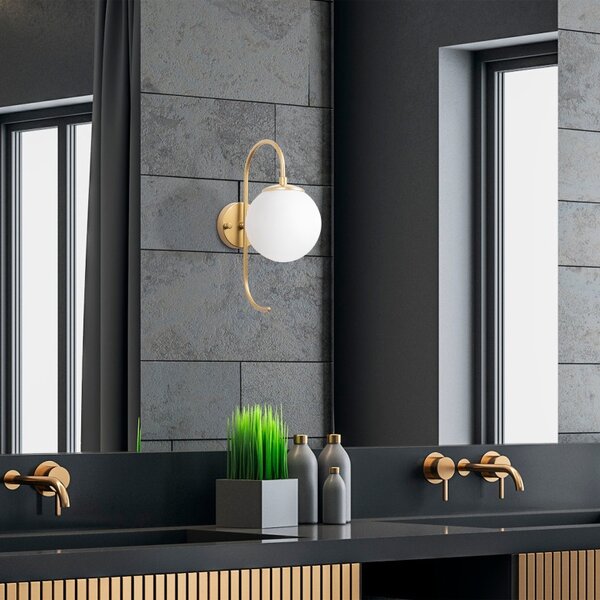 Φωτιστικό Τοίχου Jewel 10565, Γυαλιστερό Χρυσό