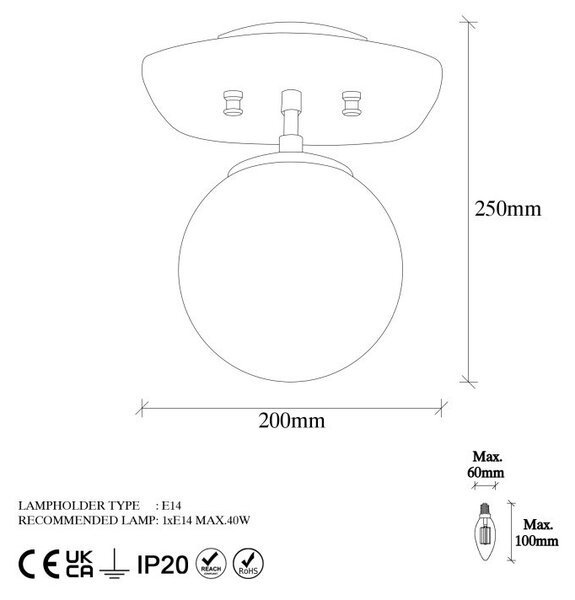 Φωτιστικό οροφής Well - 11671 Χρυσό