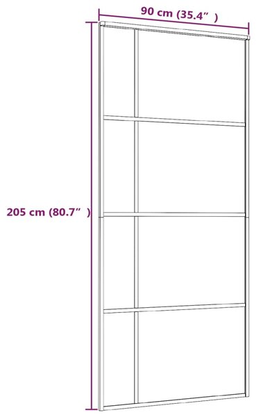 VidaXL Συρόμενη Πόρτα Λευκή Αμμοβολή 90 x 205 εκ. Γυαλί ESG/Αλουμίνιο