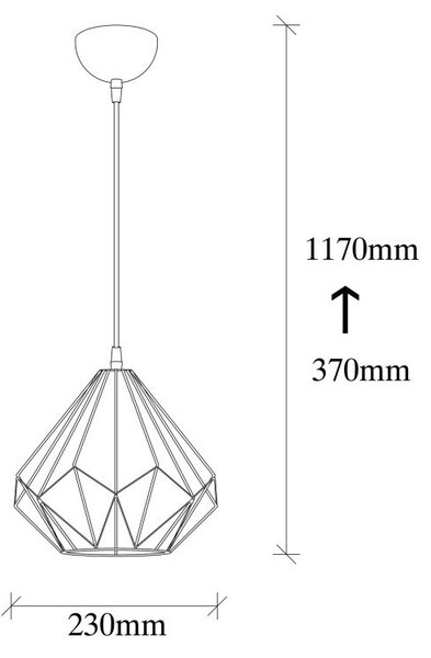Φωτιστικό οροφής Diamond - 704-S Μαύρο