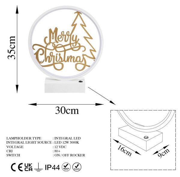 Επιτραπέζιο φωτιστικό XMAS10 Λευκό Χρυσό