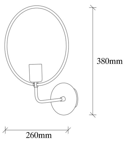 Φωτιστικό Τοίχου Circle 3260, Μαύρο