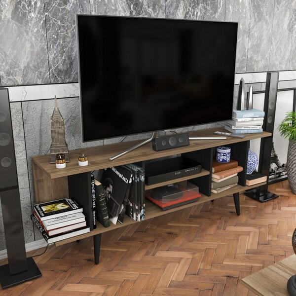 Έπιπλο TV Akya-Walnut, Μαύρο