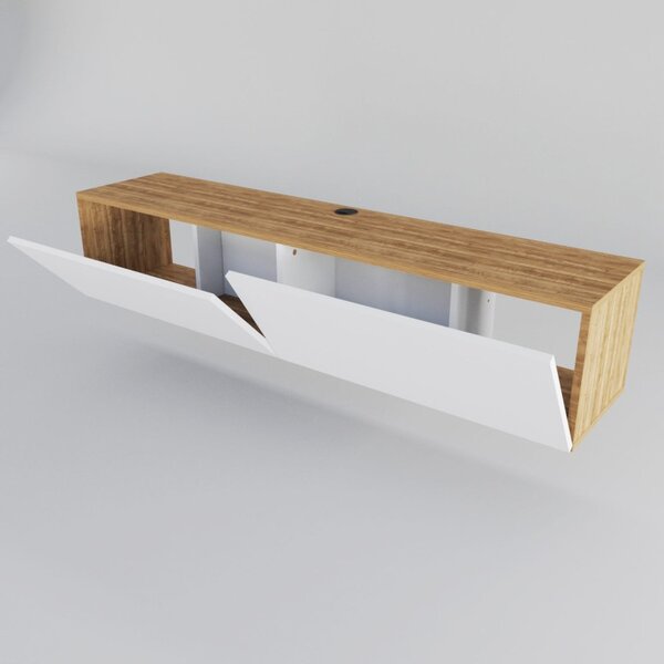 Έπιπλο TV Poling-Λευκό, Walnut