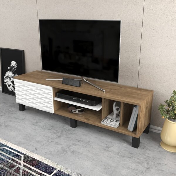 Έπιπλο TV Olyo-Walnut, Λευκό