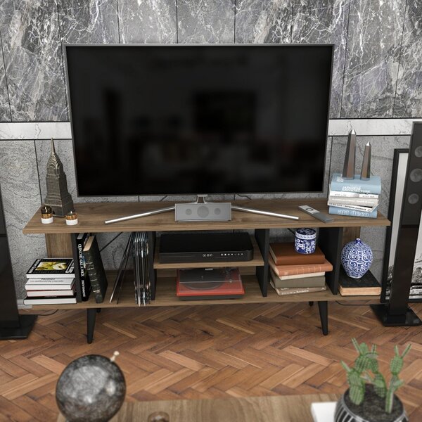 Έπιπλο TV Akya-Walnut, Μαύρο