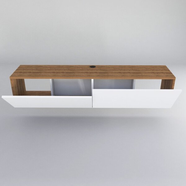 Έπιπλο TV Poling-Λευκό, Walnut