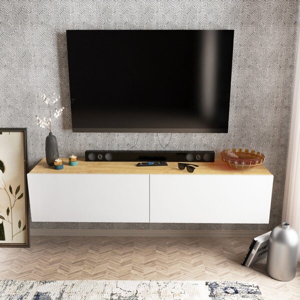 Έπιπλο TV Poling-Λευκό, Walnut