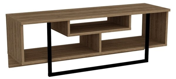 Έπιπλο TV Asal (120) - Walnut, Μαύρο
