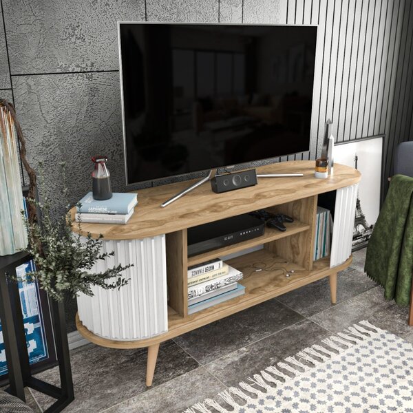 Έπιπλο TV Stor-Oud Oak, Λευκό