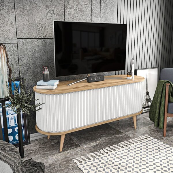 Έπιπλο TV Stor-Oud Oak, Λευκό