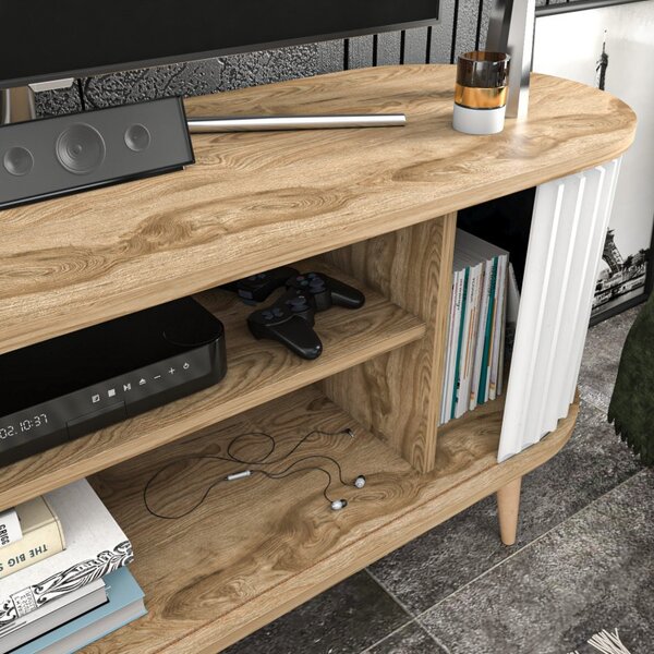 Έπιπλο TV Stor-Oud Oak, Λευκό