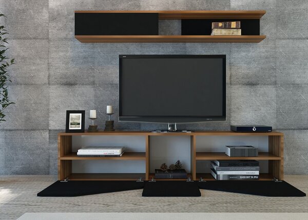 Έπιπλο TV Taç - Walnut, Μαύρο