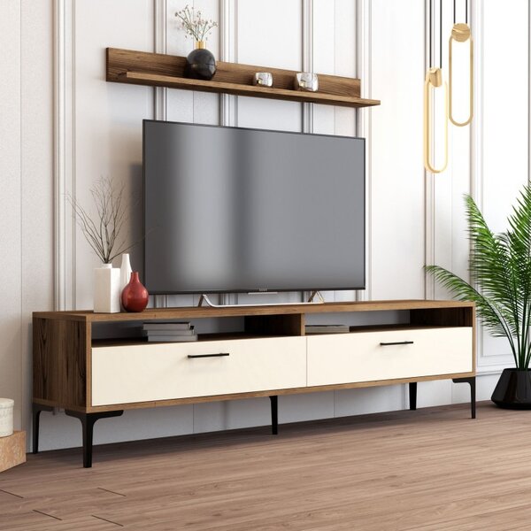 Έπιπλο TV Istanbul-Walnut, Κρεμ