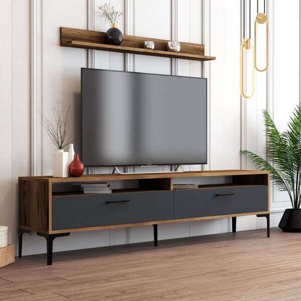 Έπιπλο TV Istanbul-Walnut, Ανθρακί