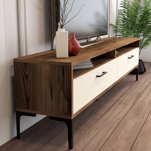 Έπιπλο TV Istanbul-Walnut, Κρεμ