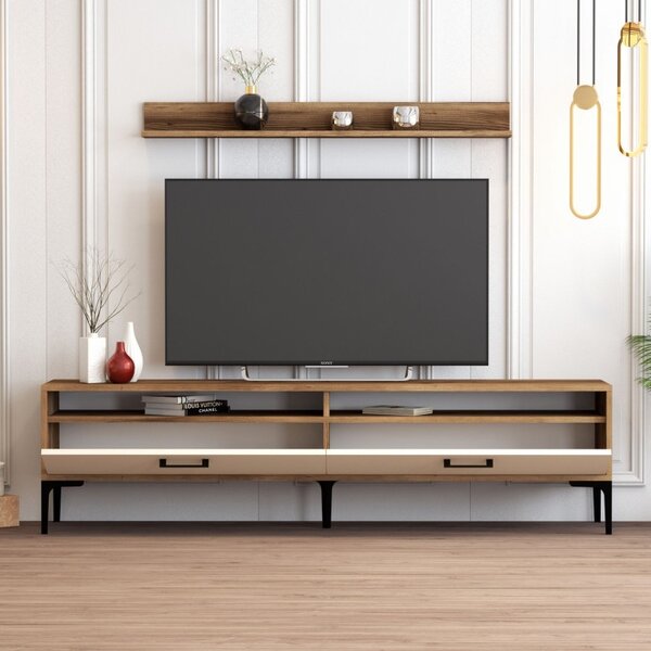Έπιπλο TV Istanbul-Walnut, Κρεμ