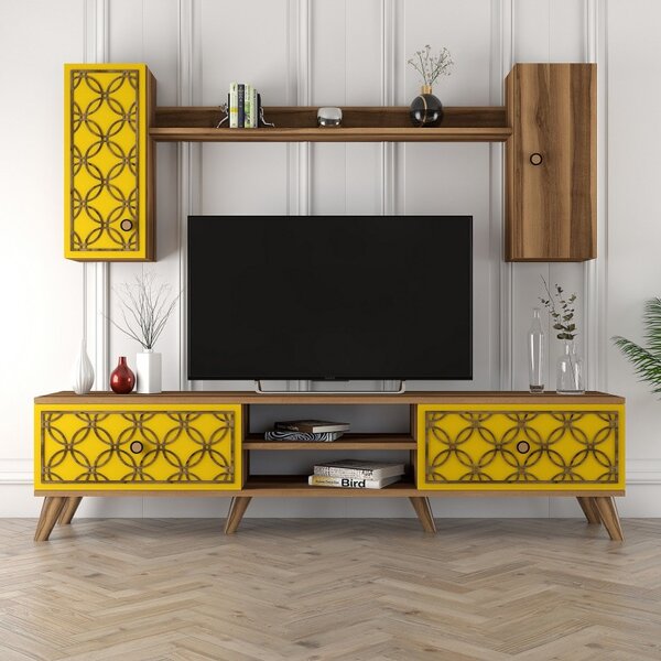 Έπιπλο TV Class S-Walnut, Yellow