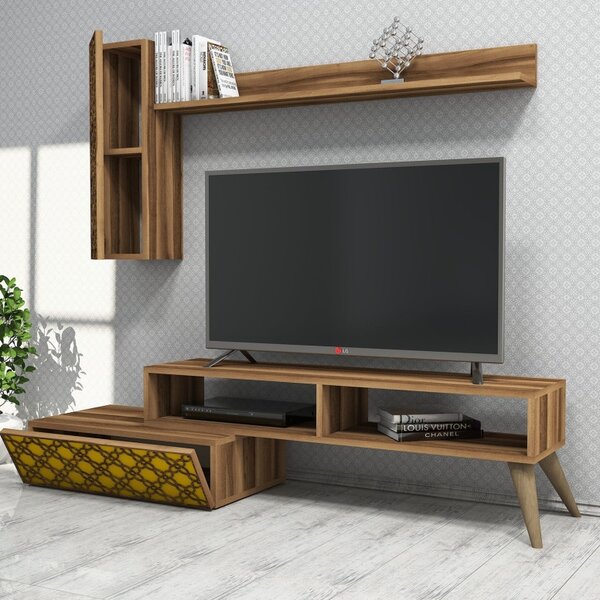 Έπιπλο TV Planet-Walnut, Yellow