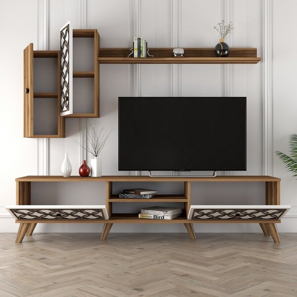Έπιπλο TV Class S-Walnut, Λευκό