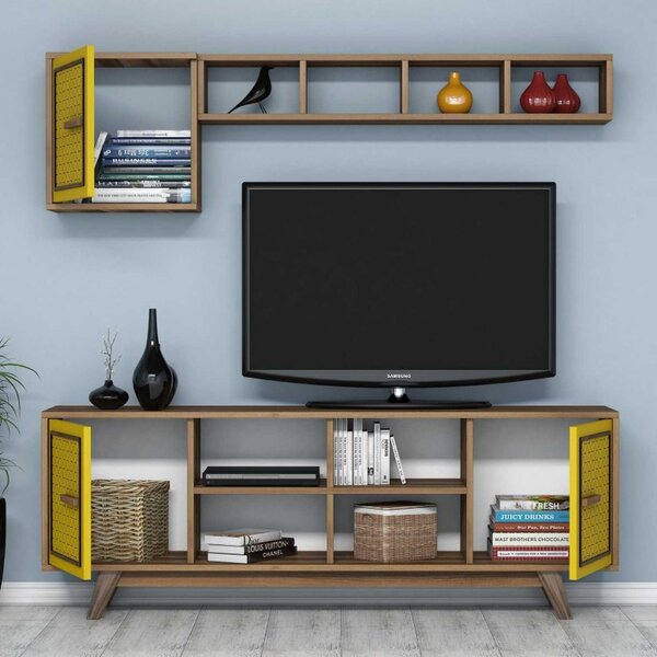 Έπιπλο TV Ayla-Walnut, Yellow