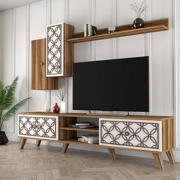 Έπιπλο TV Class S-Walnut, Λευκό