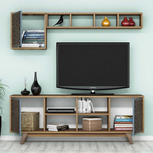 Έπιπλο TV İnci-Walnut, Blue