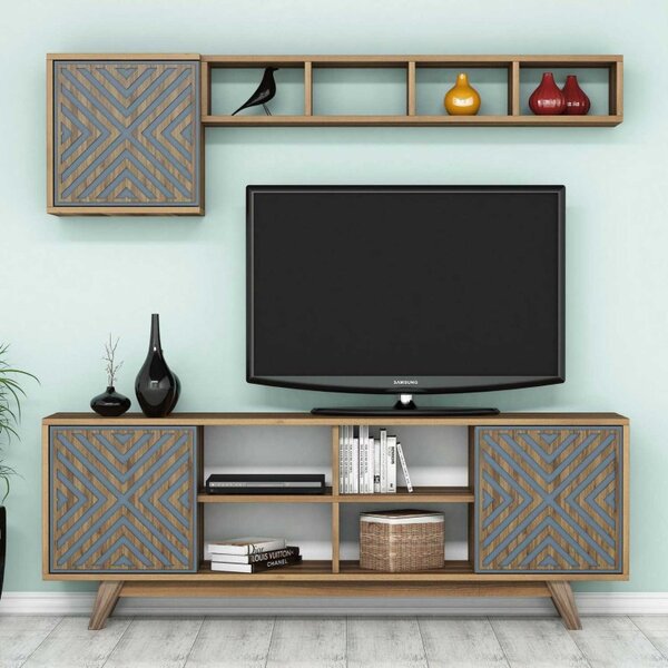 Έπιπλο TV İnci-Walnut, Blue