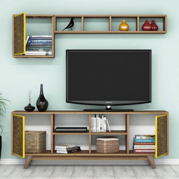 Έπιπλο TV İnci-Walnut, Yellow