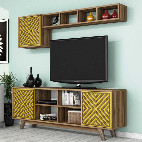 Έπιπλο TV İnci-Walnut, Yellow