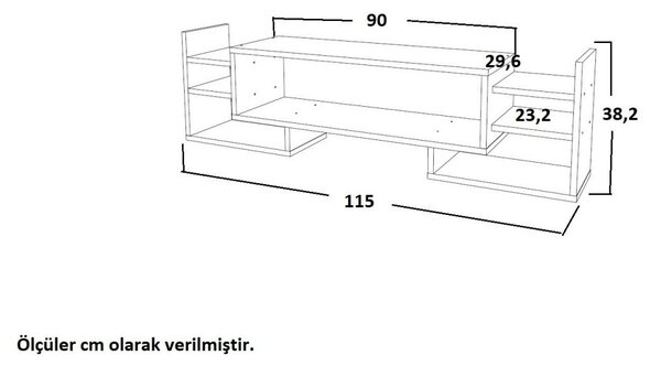Έπιπλο TV Sema-Λευκό, Walnut