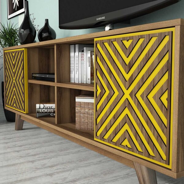 Έπιπλο TV İnci-Walnut, Yellow