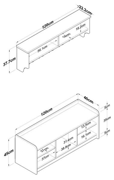 Κρεμάστρα Εισόδου P2 - 1636 - Walnut