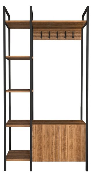 Κρεμάστρα Εισόδου Doga - Walnut, Μαύρο