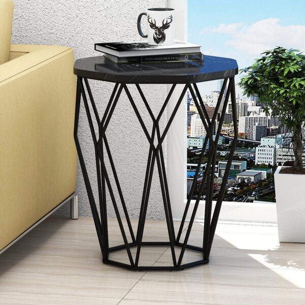 Βοηθητικό τραπεζάκι Sofya - Μαύρο Marble